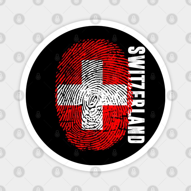 Switzerland Flag Fingerprint My Story DNA Swiss Magnet by Your Culture & Merch